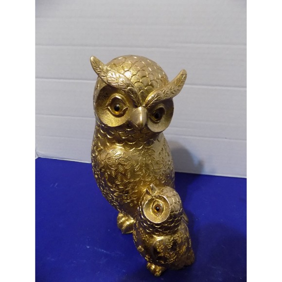 NEW Gold Owl and Baby Statue Figurine - Picture 6 of 6